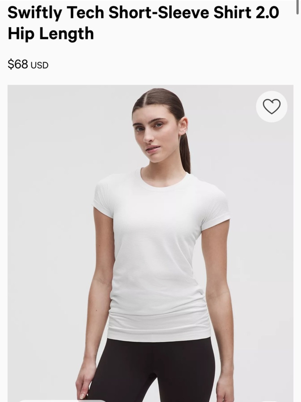 lululemon athletica Swiftly Tech Short-Sleeve Shirt 2.0 - White